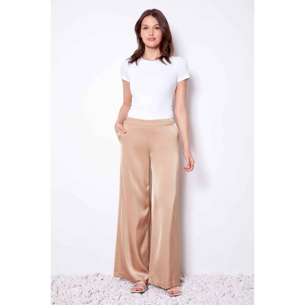 NEW UP! wide leg belize pants in almond